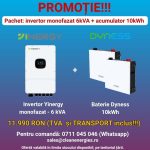 Pachet solar Y2 (Invertor hibrid Yinergy SPh 6kW / Acumulator Dyness 2x5kWh, LV, BMS integrat)