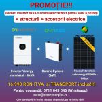 Pachet solar Y5 (panou Astronergy 455 Wp / Invertor hibrid Yinergy SPh 6kW / Acumulator Dyness 5kWh, LV, BMS integrat / Sistem de fixare Profiness / Materiale electrice)