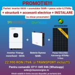 Pachet solar Y7 cu instalare (panou Astronergy 455 Wp / Invertor hibrid Yinergy SPh 6kW / Acumulator Dyness 5kWh, LV, BMS integrat / Sistem de fixare Profiness / Materiale electrice)