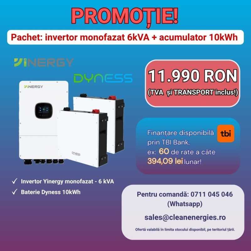 Pachet solar Yinergy Y2 cu invertor SPh 6 kW și două acumulatoare Dyness