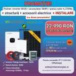 Pachet solar Y7 cu instalare (panou Astronergy 455 Wp / Invertor hibrid Yinergy SPh 6kW / Acumulator Dyness 5kWh, LV, BMS integrat / Sistem de fixare Profiness / Materiale electrice)