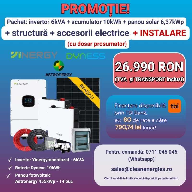 Pachet solar Yinergy Y8 complet, cu instalare și două acumulatoare