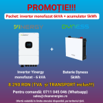 Pachet solar Y1 (Invertor hibrid Yinergy SPh 6kW / Acumulator Dyness 5kWh, LV, BMS integrat)