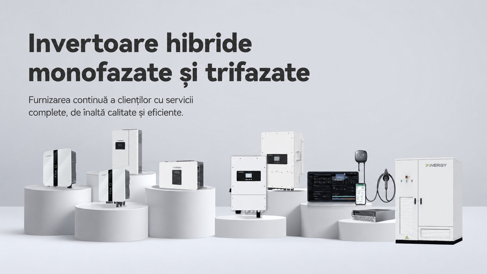 Gamă de invertoare hibride Yinergy monofazate și trifazate